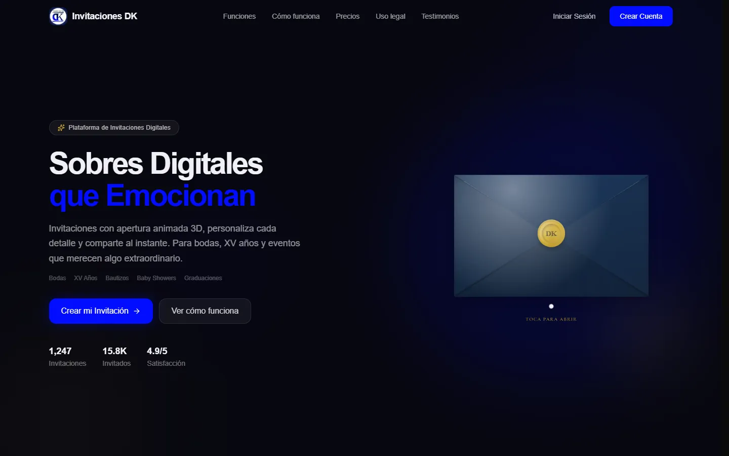Agencia DK, plataforma de invitaciones digitales programada por Vancci