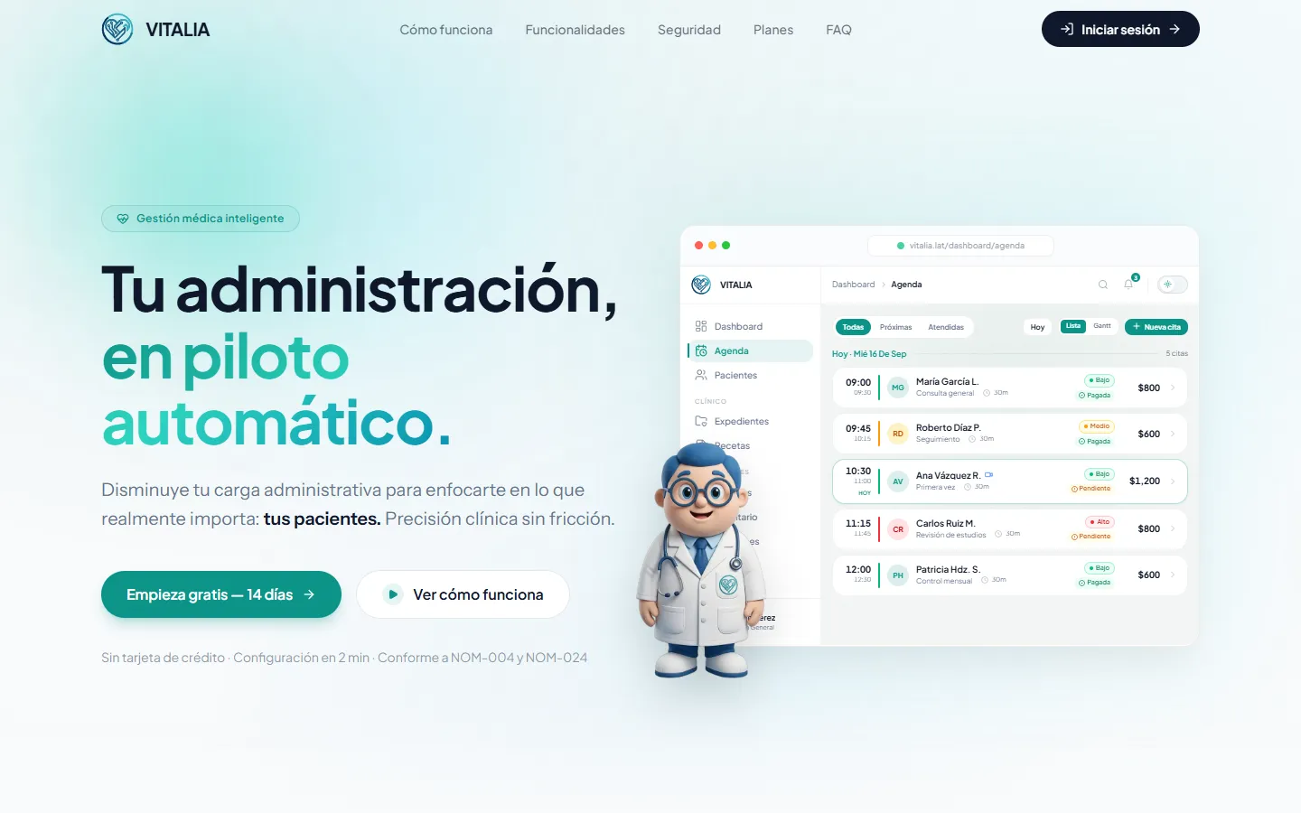 Vitalia, software para clínicas programado por Vancci